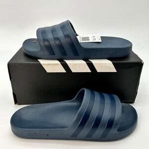 adidas Adilette Aqua Slides Mens Size 12 Womens Size 13 Navy Blue NEW IF0895